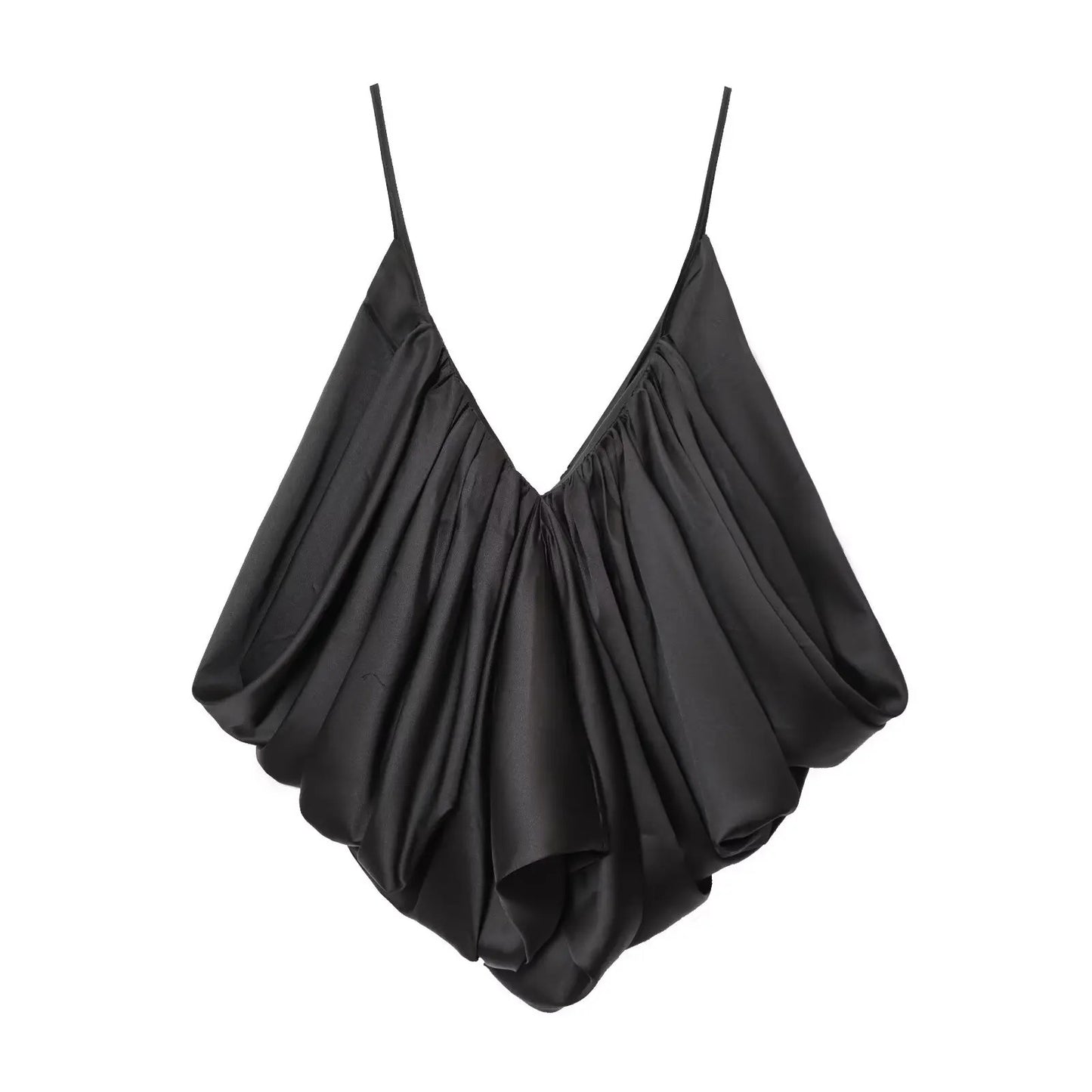 TRAFZA Women New Fashion Solid Belt Wrinkles Decorate Casual Loose Trousers Female Chic Zipper Side Pocket Slim Wide Leg Pants