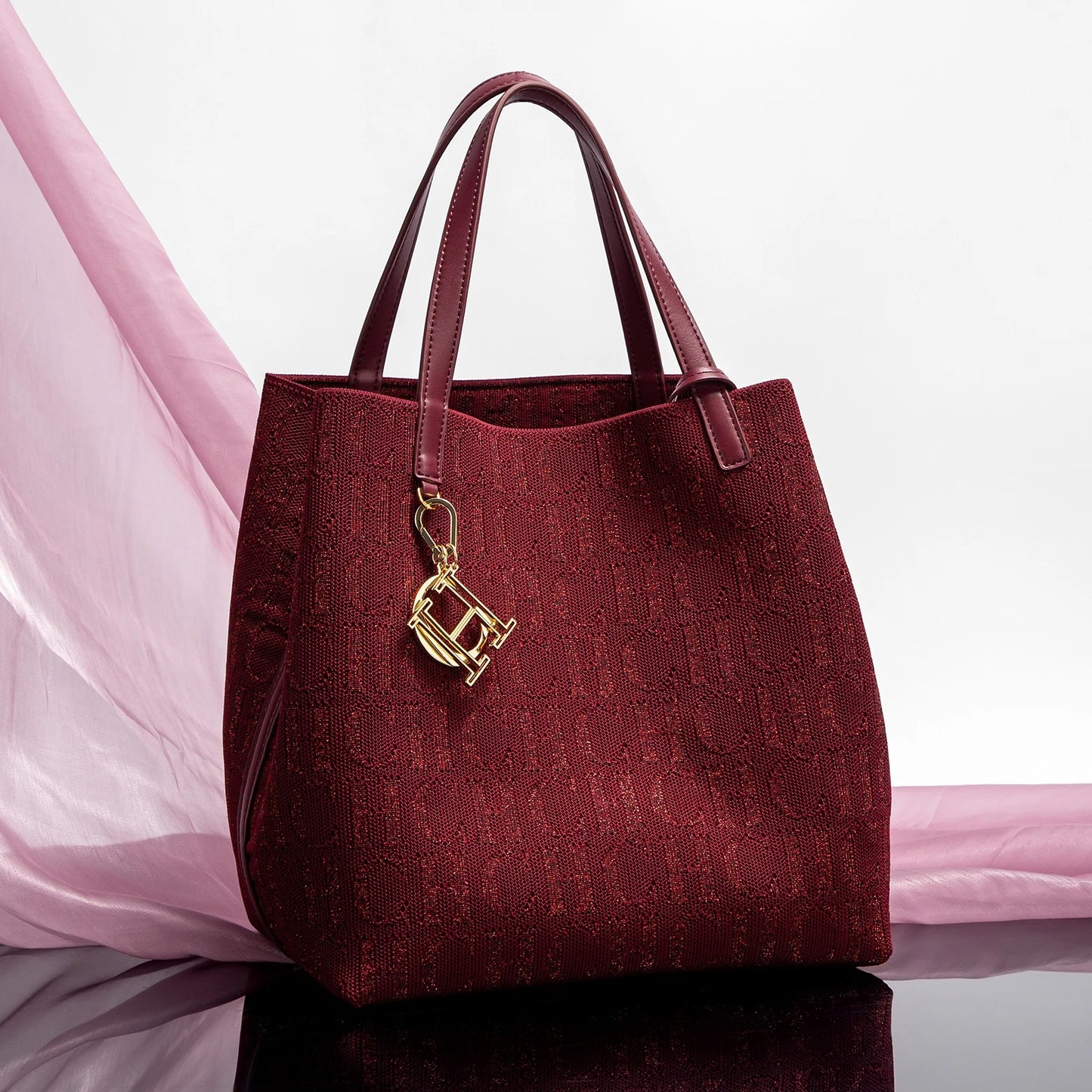 Fashion New Solid Color Women's Bucket Bag Large Capacity Letter Design Small Card Bag Accessories Handbag