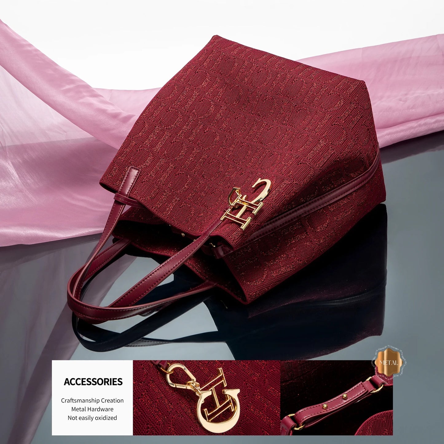 Fashion New Solid Color Women's Bucket Bag Large Capacity Letter Design Small Card Bag Accessories Handbag